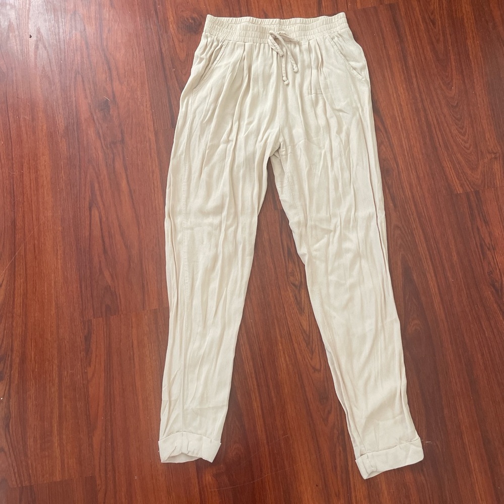 Freebird Beige Drawstring Pants